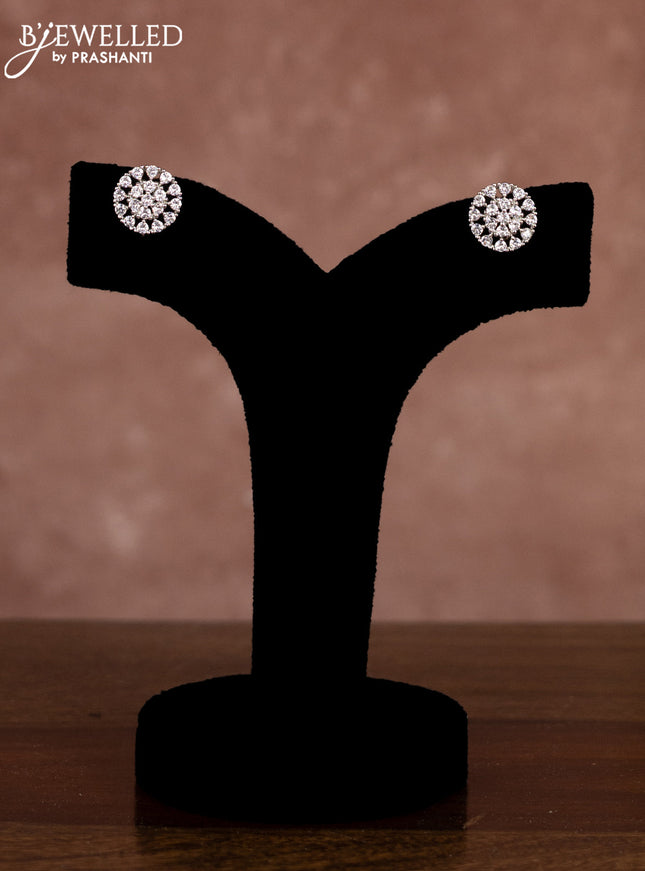 Beaded violet choker with cz stones in zircon finish