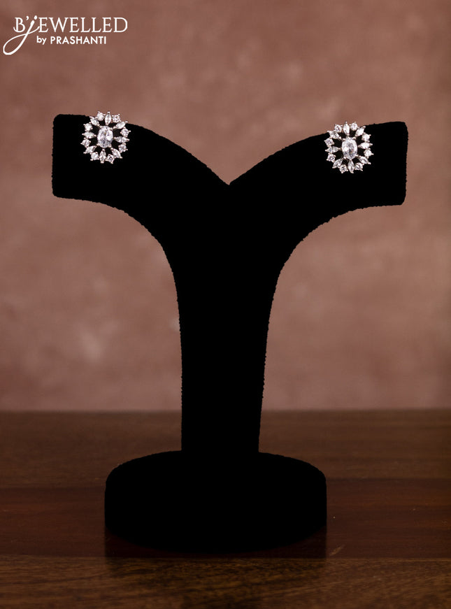 Beaded violet choker with cz stones in zircon finish