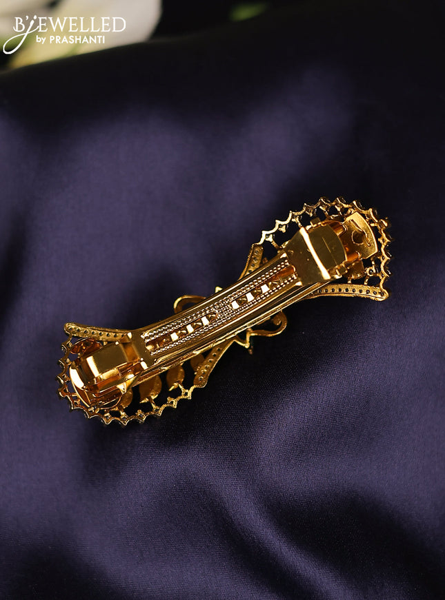 Antique hair clips medium size with kemp and cz stones