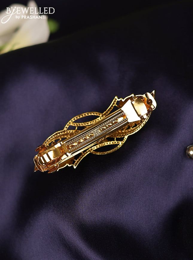Antique hair clips medium size with kemp and cz stones