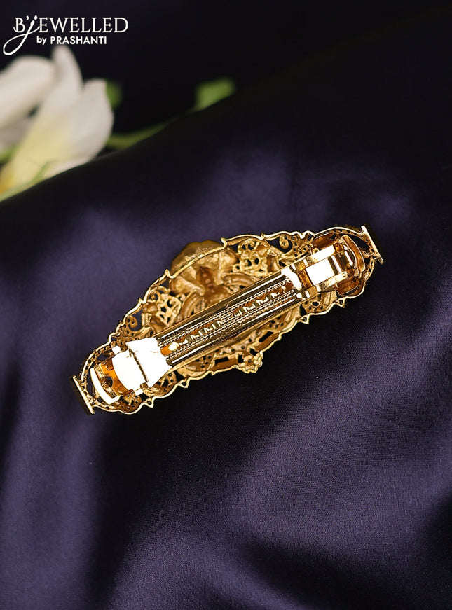 Antique hair clips medium size lakshmi design with kemp and cz stones