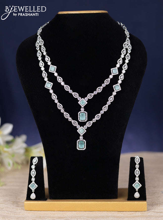 Zircon haram with mint green and cz stones