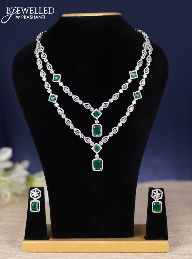 Zircon haram with emerald and cz stones
