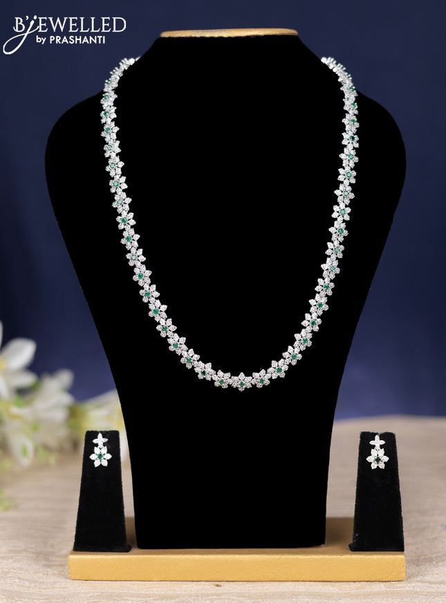 Zircon haram floral design with emerald and cz stones