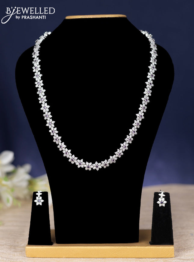 Zircon haram floral design with violet and cz stones