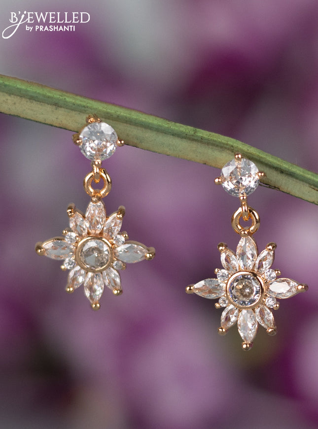 Rose gold earrings with cz stones
