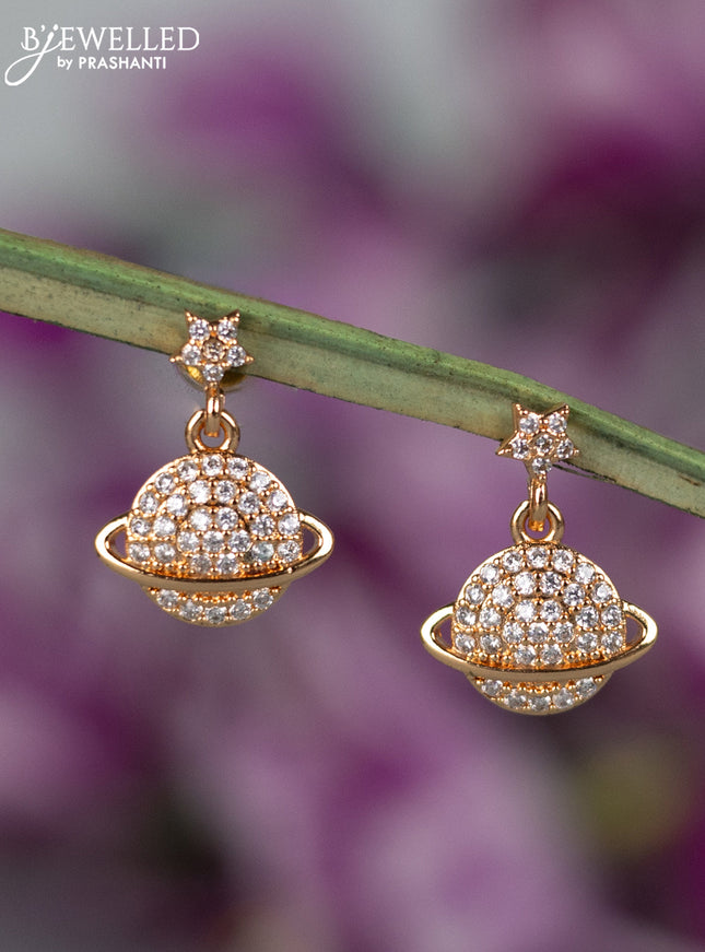 Rose gold earrings with cz stones