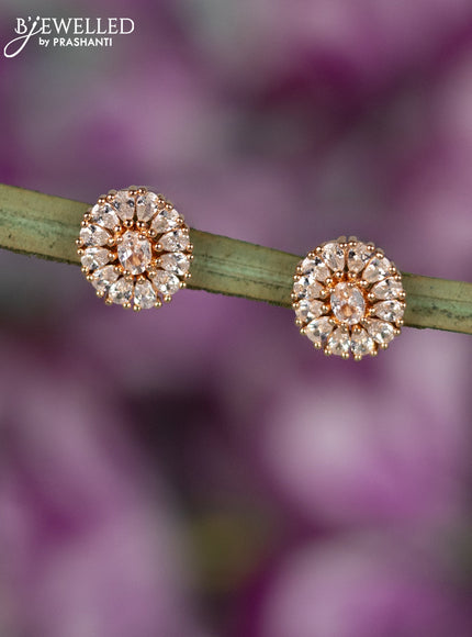 Rose gold earrings with cz stones
