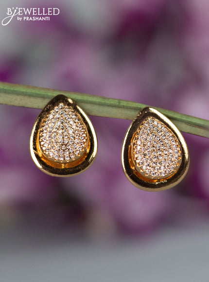 Rose gold earrings with cz stones