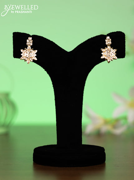 Attigai necklace floral design with cz stones in gold finish