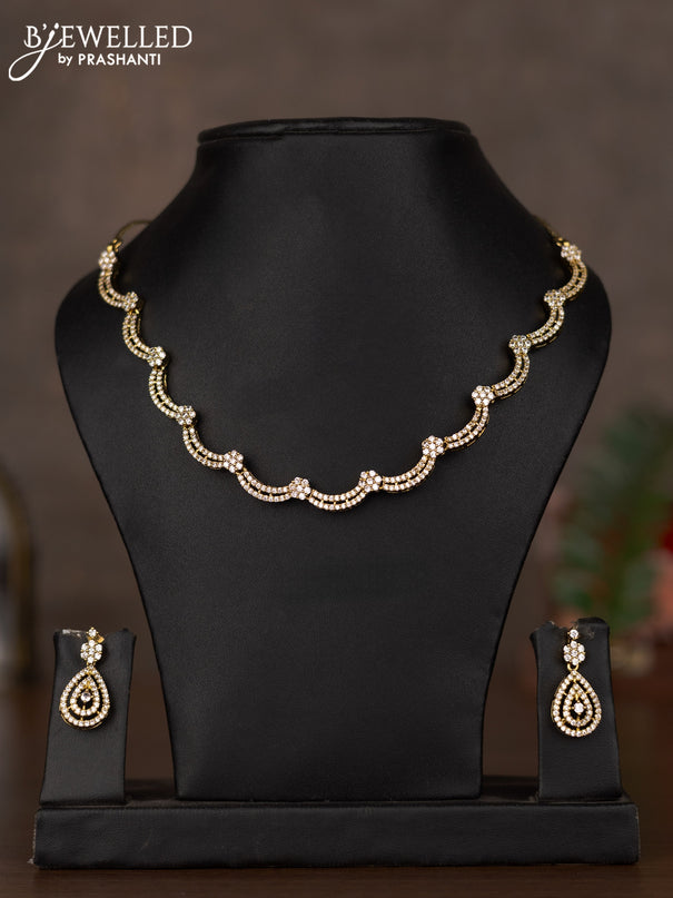 Necklace with cz stones in victorian finish