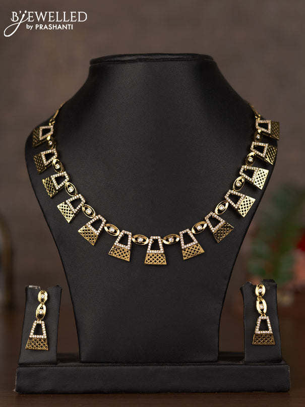 Necklace with cz stones in victorian finish