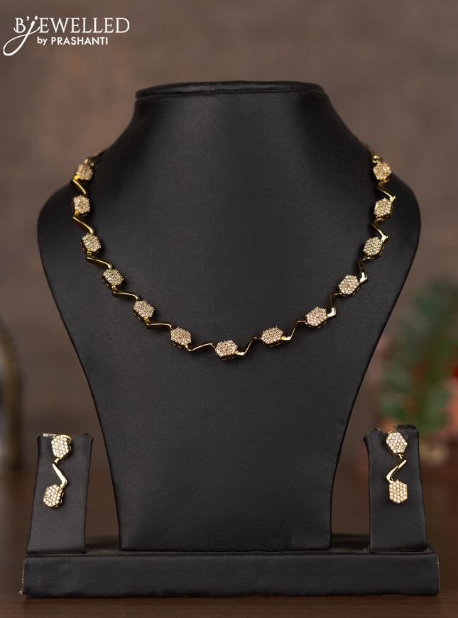 Necklace with cz stones in victorian finish