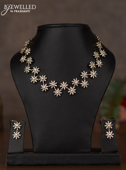 Necklace with cz stones in victorian finish