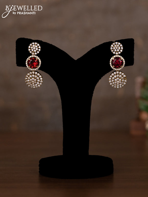 Necklace with ruby and cz stones in victorian finish