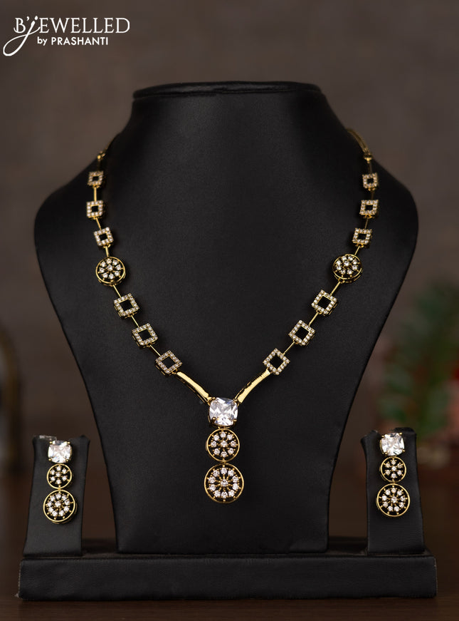 Necklace with cz stones in victorian finish