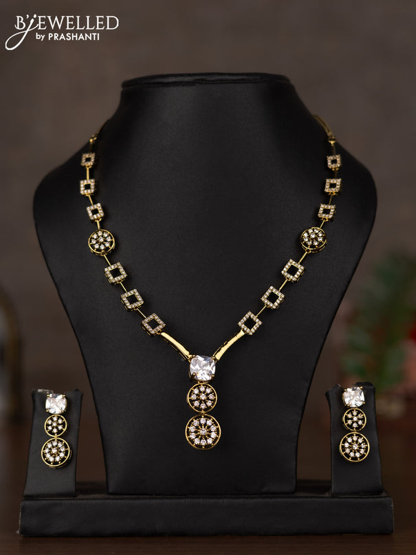 Necklace with cz stones in victorian finish