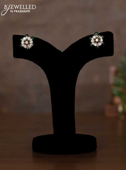 Necklace with emerald and cz stones in victorian finish