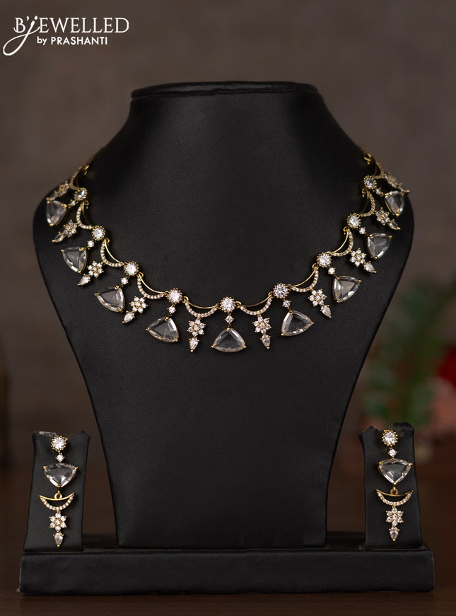 Necklace with cz stones in victorian finish
