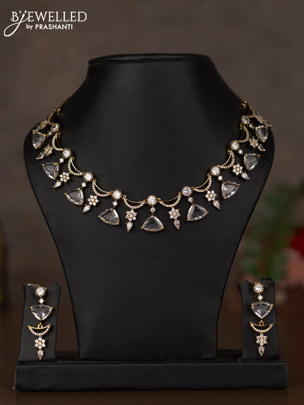 Necklace with cz stones in victorian finish