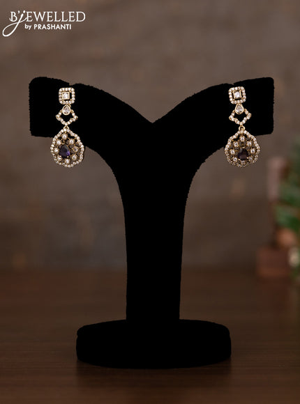 Necklace with violet and cz stones in victorian finish