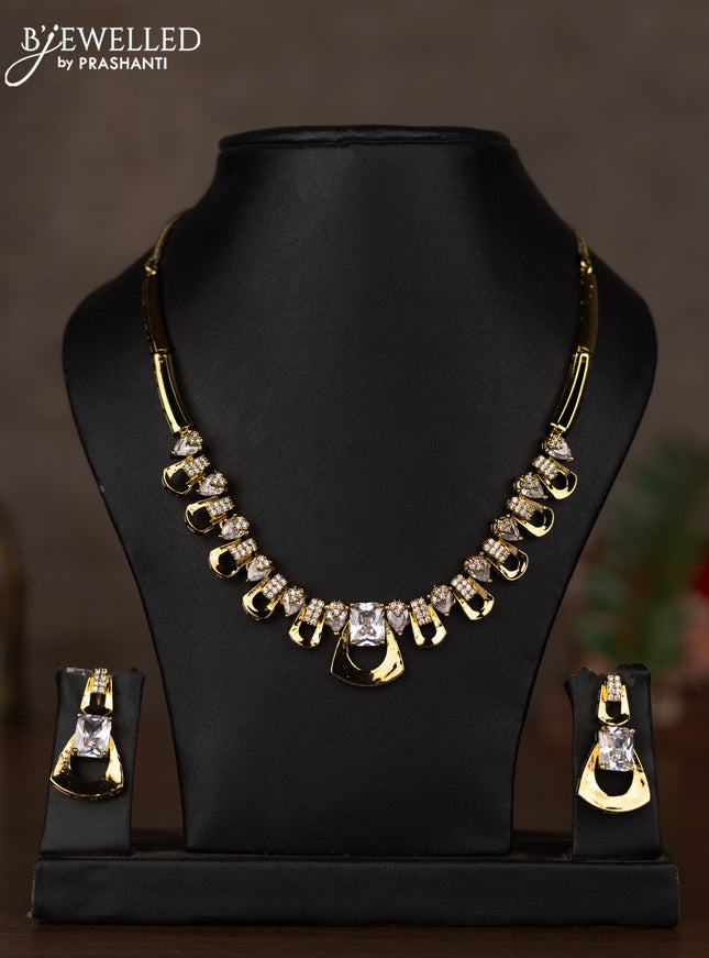 Necklace with cz stones in victorian finish