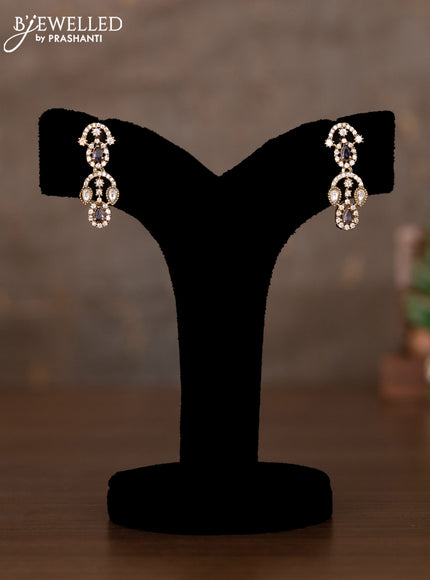 Necklace with violet and cz & kundan stones in victorian finish