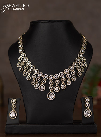 Necklace with cz stones in victorian finish