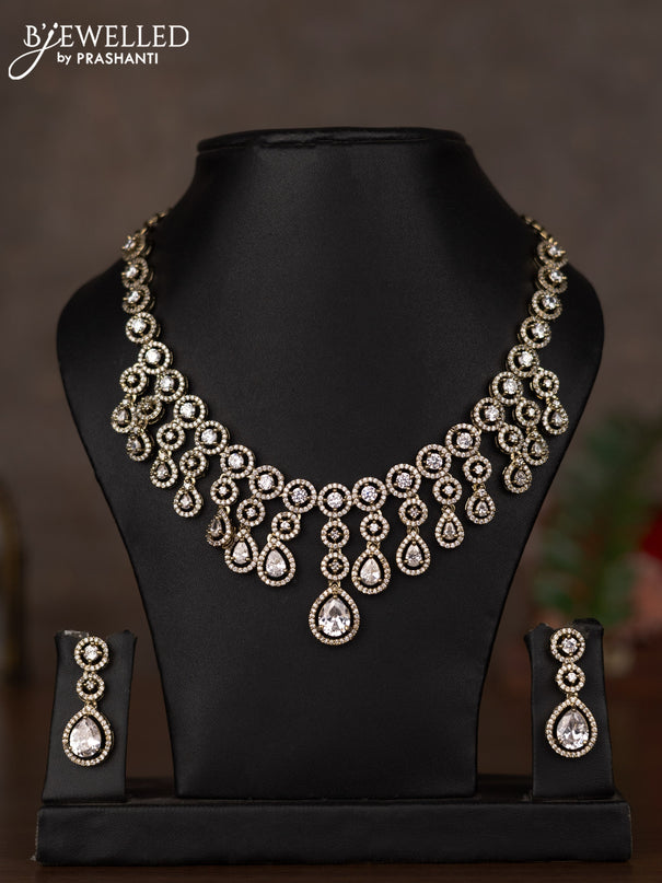 Necklace with cz stones in victorian finish