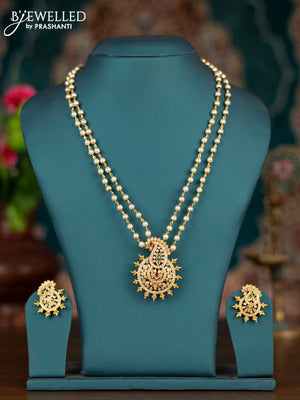 Pearl double layer haram manga pattern with kemp and cz stones