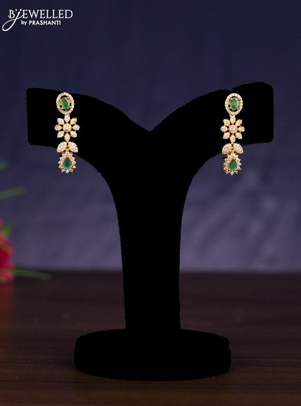 Zircon haram with emerald and cz stones in gold finish