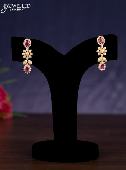 Zircon haram with ruby and cz stones in gold finish