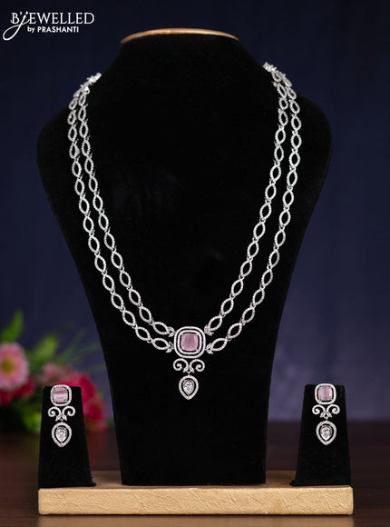 Zircon double layer haram with baby pink and cz stones