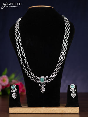 Zircon double layer haram with mint green and cz stones