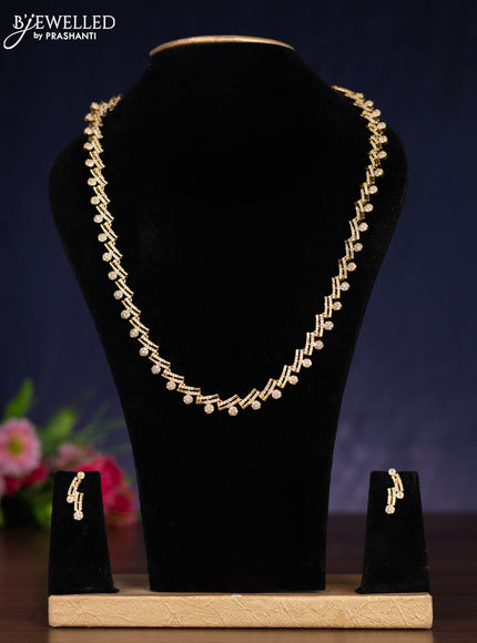 Zircon haram with cz stones in gold finish