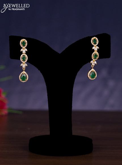 Zircon haram with emerald and cz stones in gold finish