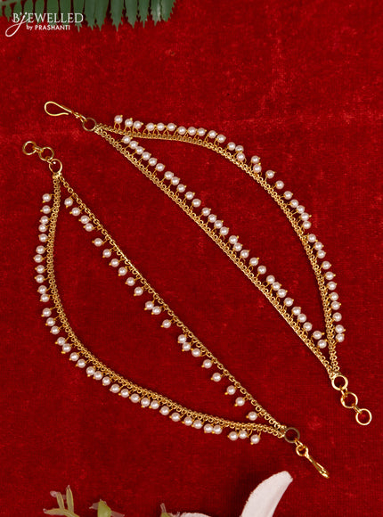 Antique double layer mattal with pearl hangings