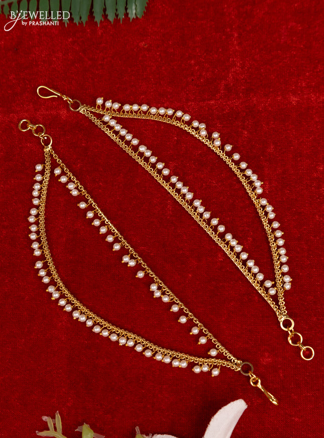 Antique double layer mattal with pearl hangings