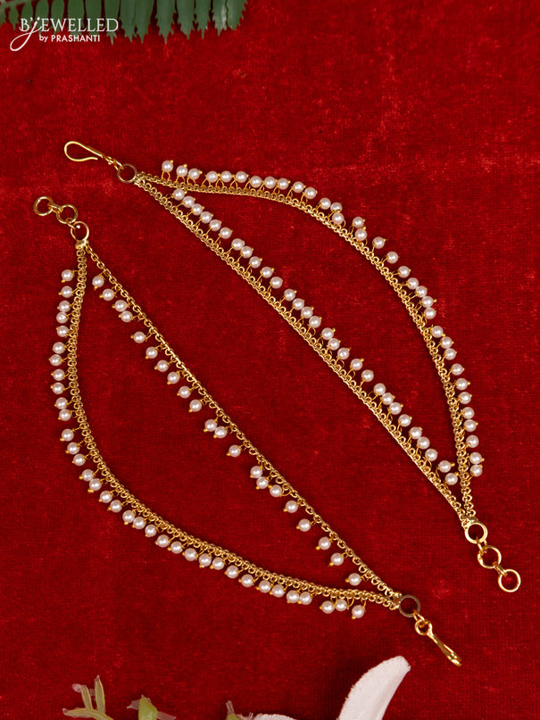 Antique double layer mattal with pearl hangings