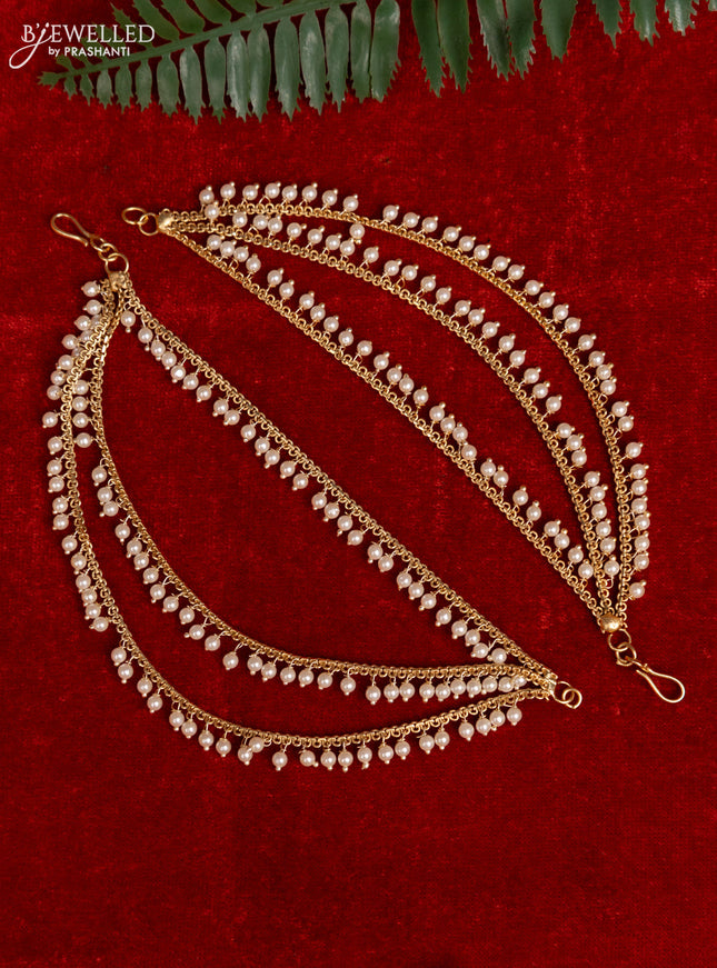Antique triple layer mattal with pearl hangings