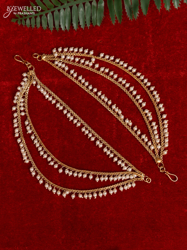 Antique triple layer mattal with pearl hangings