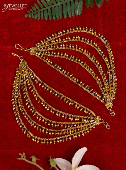 Antique multilayer mattal with golden beads hangings
