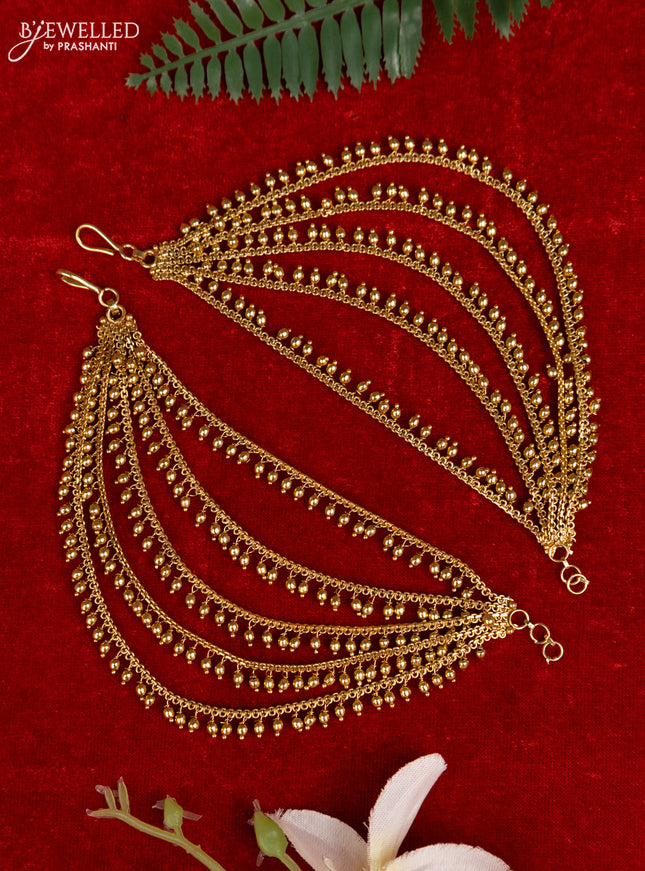 Antique multilayer mattal with golden beads hangings
