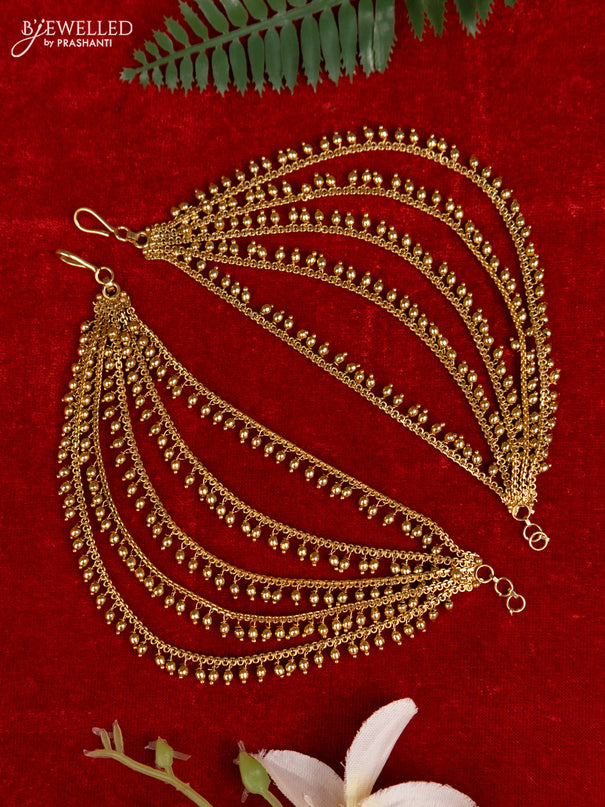 Antique multilayer mattal with golden beads hangings