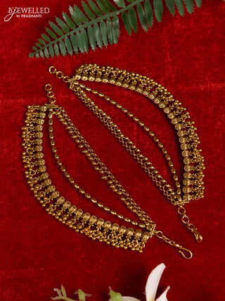 Antique triple layer mattal with golden beads hangings