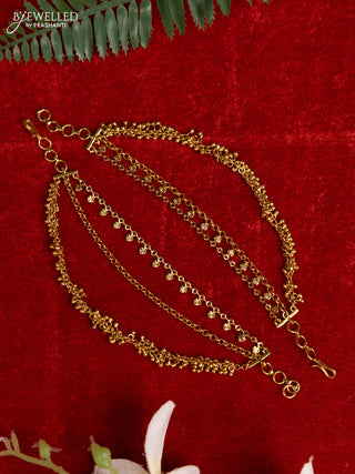 Antique triple layer mattal with golden beads hangings