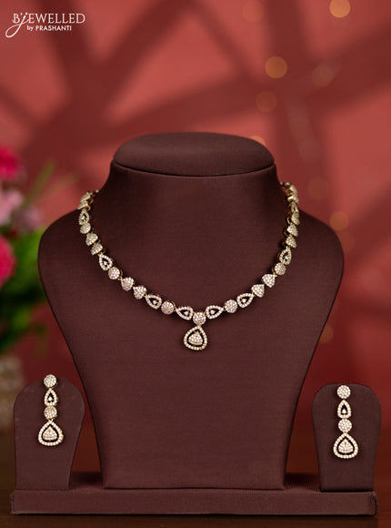 Necklace with cz stones in victorian finish