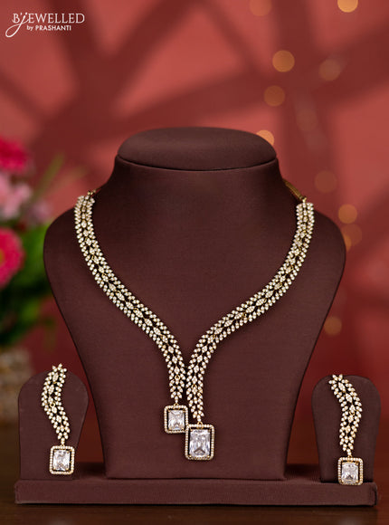 Necklace with cz stones in victorian finish