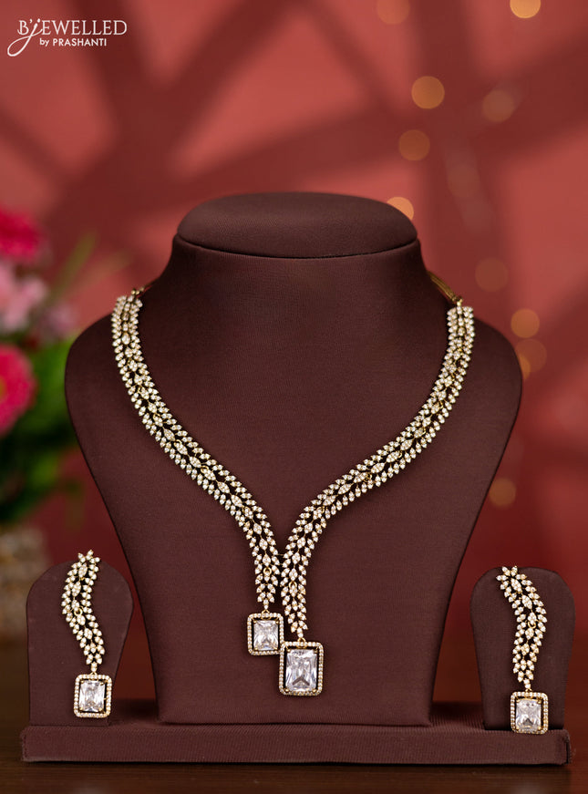 Necklace with cz stones in victorian finish