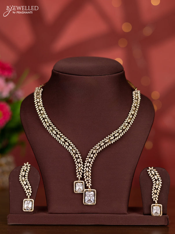 Necklace with cz stones in victorian finish